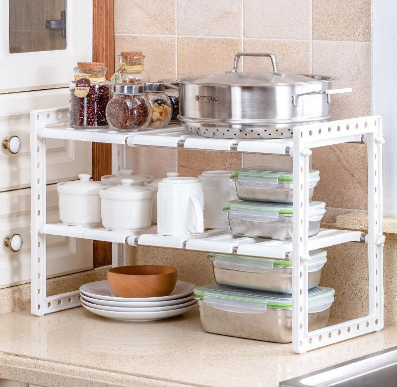 Sink Shelf - Organizer - Wood & Chrome - 35.8 deals