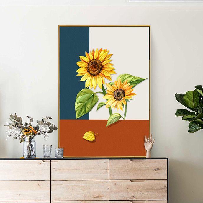 Sunflower Canvas Wall Art Prints,Brilliant Sunflower Paintings Printed discount on Canvas